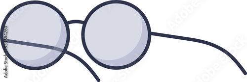 Cartoon glasses symbolizing clear vision and focus, with round lenses and a sleek frame.