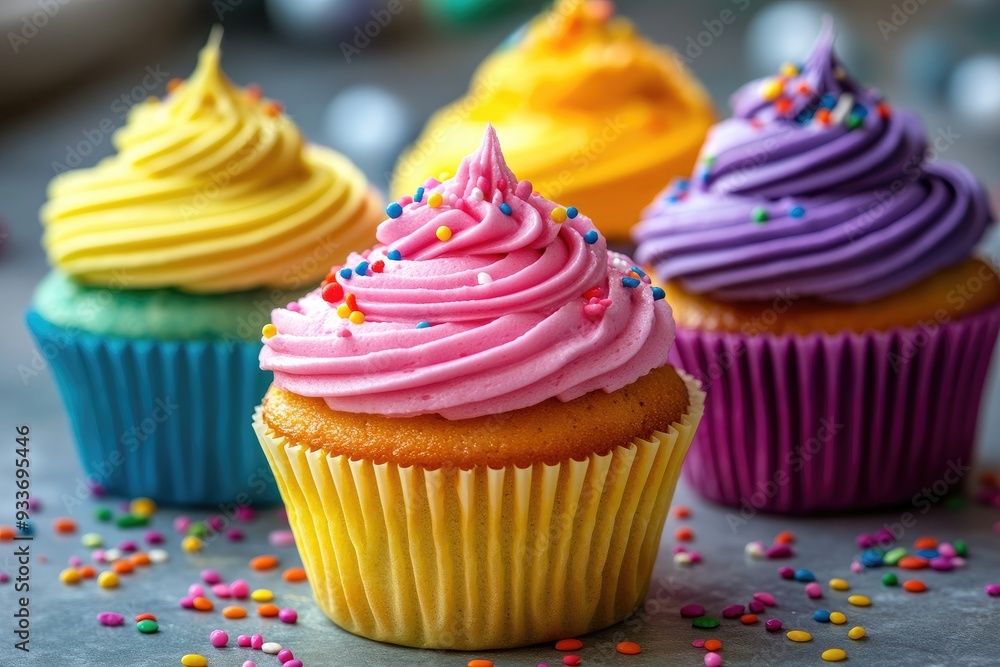 Pink frosting cupcake with sprinkles. Perfect for websites, blogs, and social media posts about baking. Pink frosting cupcake with sprinkles. Perfect for websites, blogs, and social media posts about baking.