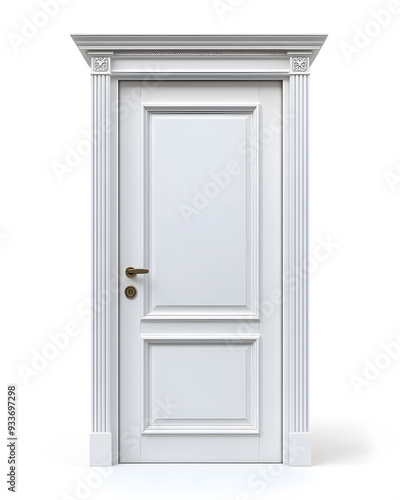 Wallpaper Mural Classic white framed door isolated on white background	 Torontodigital.ca