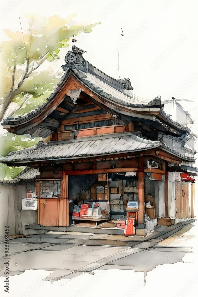 Naklejka premium the AI Image Generator, , Ancient japanese architecture