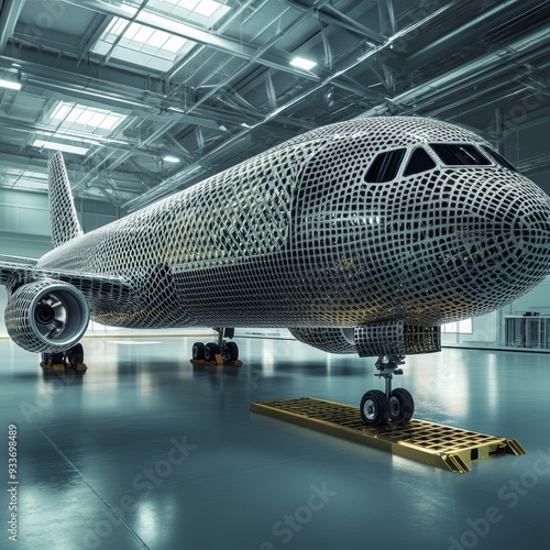 35. Aerospace composites matrix, optimized for lightweight and strong structures in flight. photo