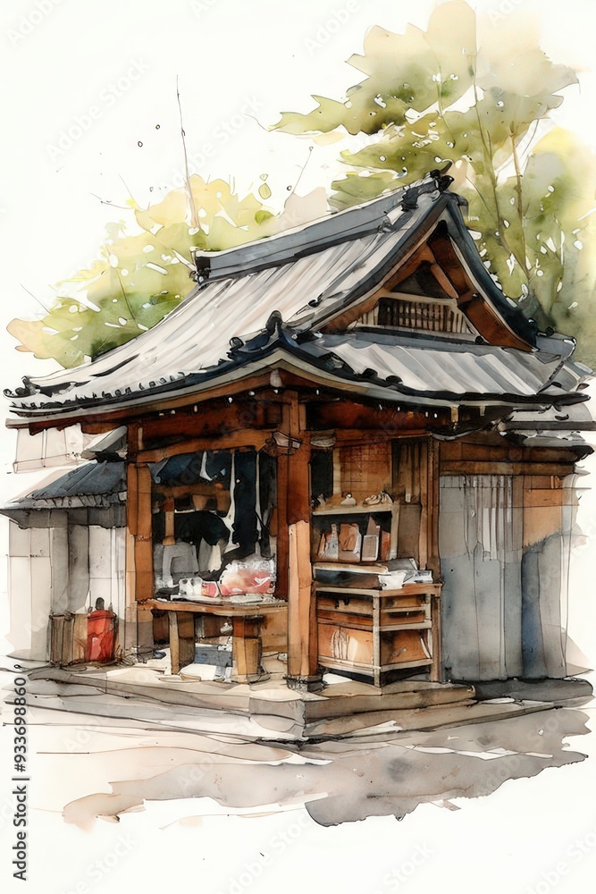 Fototapeta premium the AI Image Generator, , Ancient japanese architecture