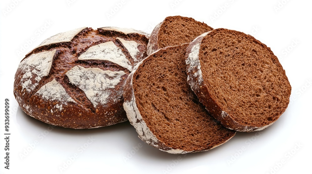 Freshly baked dark rye bread. Perfect for use in recipes or food photography. Freshly baked dark rye bread. Perfect for use in recipes or food photography.