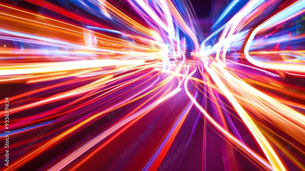Abstract light trails, creating a dynamic and colorful background. Abstract light trails, creating a dynamic and colorful background.
