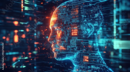 A destroyed AI core with human hackers extracting valuable data for the resistance