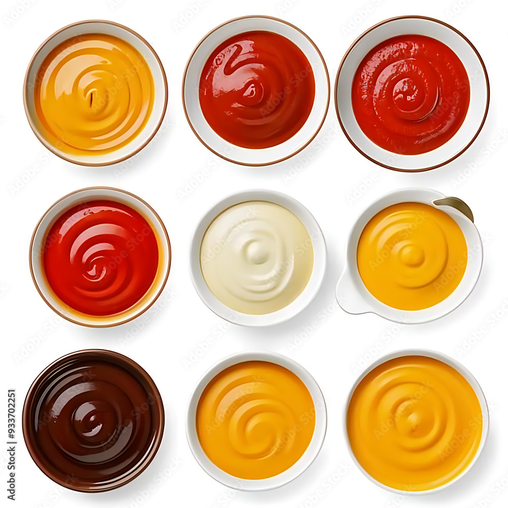 Different sauces, ketchup, mustard, mayonnaise, Different sauces, ketchup, mustard, mayonnaise,