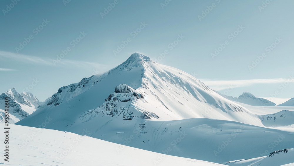a dome mountain with a smooth, snow-covered summit a dome mountain with a smooth, snow-covered summit
