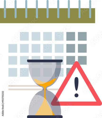 A calendar, hourglass, and warning sign symbolize time-sensitive deadlines.