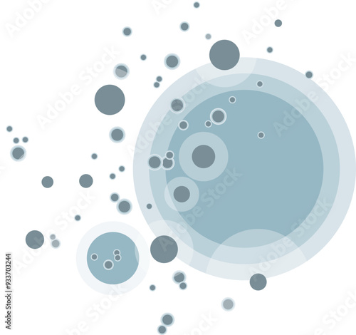 Abstract mold spores illustration with various circle sizes, symbolizing growth or contamination.