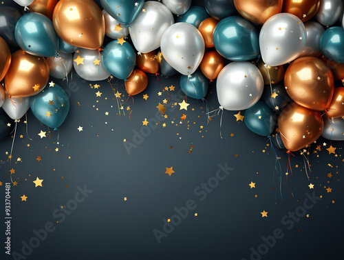 Wallpaper Mural Bunch of balloons on a starry watercolour background. Torontodigital.ca