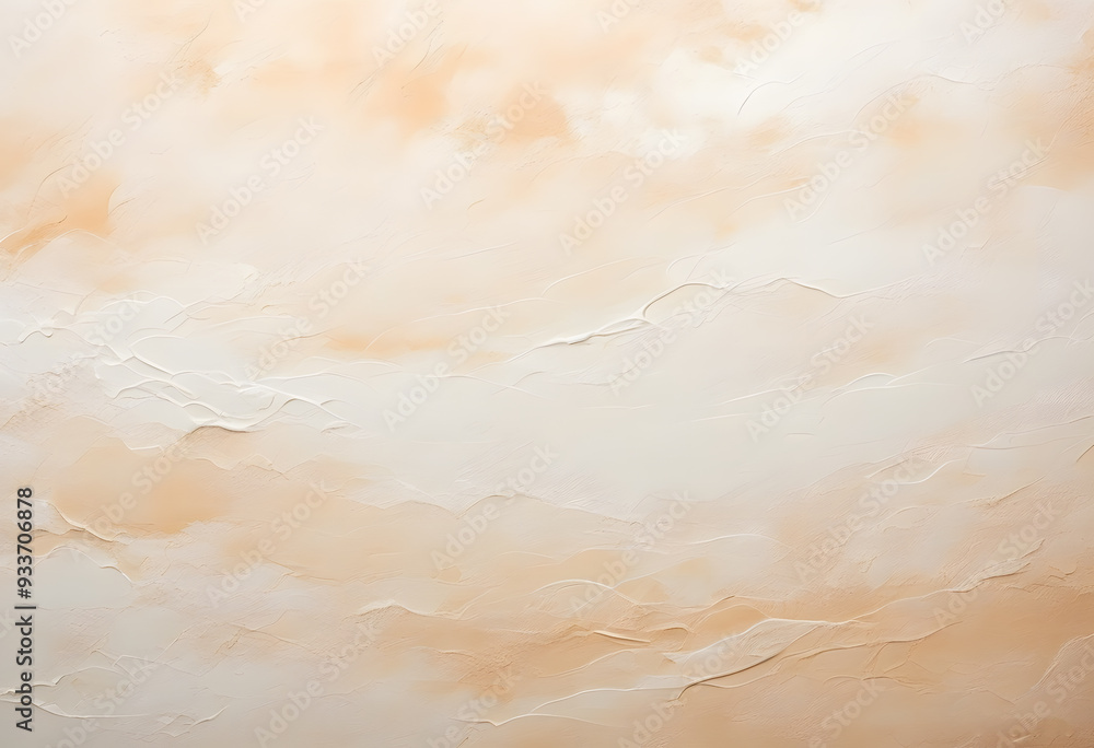 Fototapeta premium The beige walls with patterns, uneven colors and visible brush marks create a rustic feel.