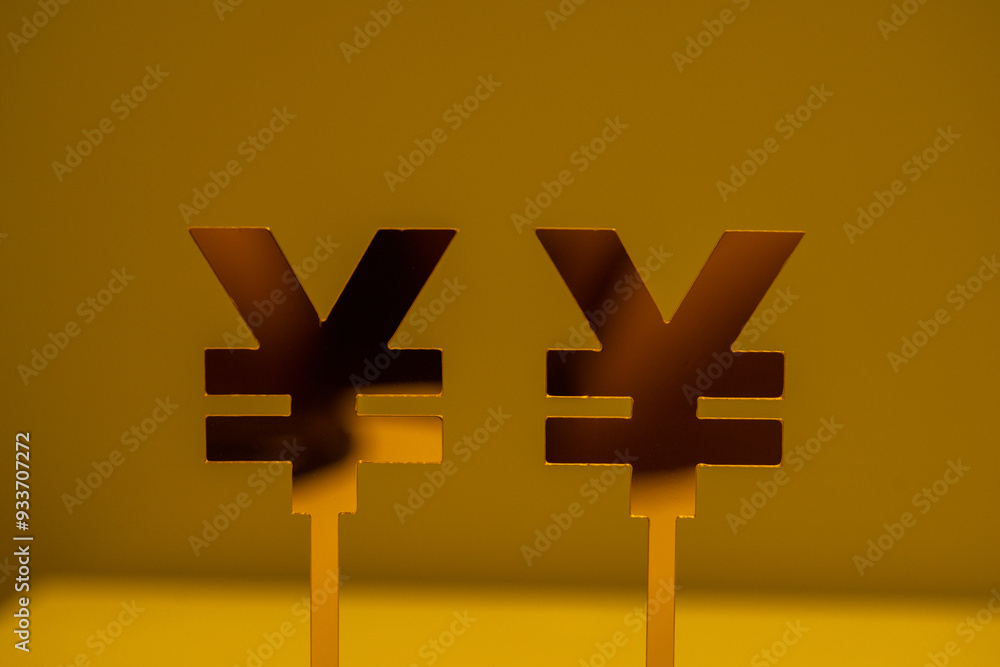 Obraz premium Symbols for Renminbi and Japanese Yen