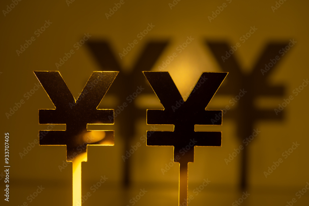 Obraz premium Symbols for Renminbi and Japanese Yen