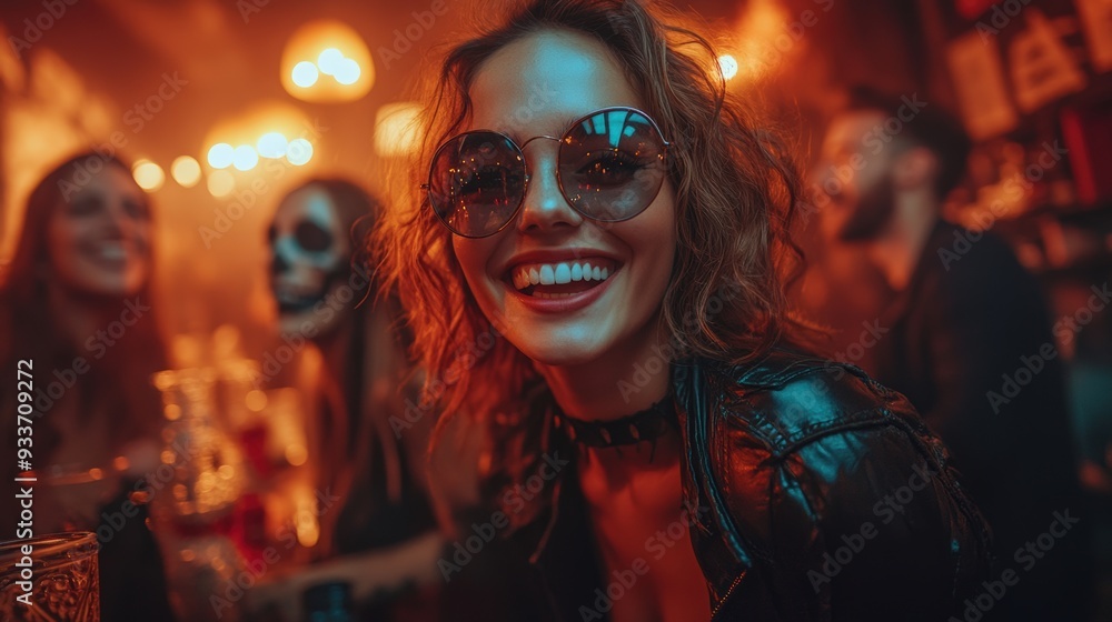 A group of friends dressed up in creative costumes, enjoying a Halloween party with spooky decorations and fun activities. A group of friends dressed up in creative costumes, enjoying a Halloween party with spooky decorations and fun activities.