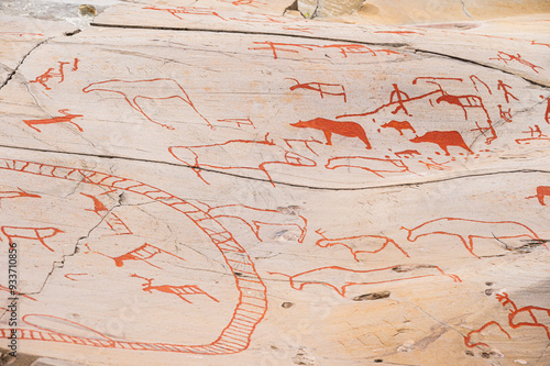 Fotografie samples of the rock carvings inside the World Heritage Rock Art Centre at Alta M