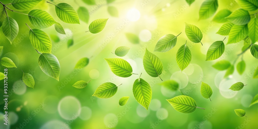 Flying green leaves on background. Fresh spring foliage. Environment and ecology backdrop, flying, green leaves,background Flying green leaves on background. Fresh spring foliage. Environment and ecology backdrop, flying, green leaves,background