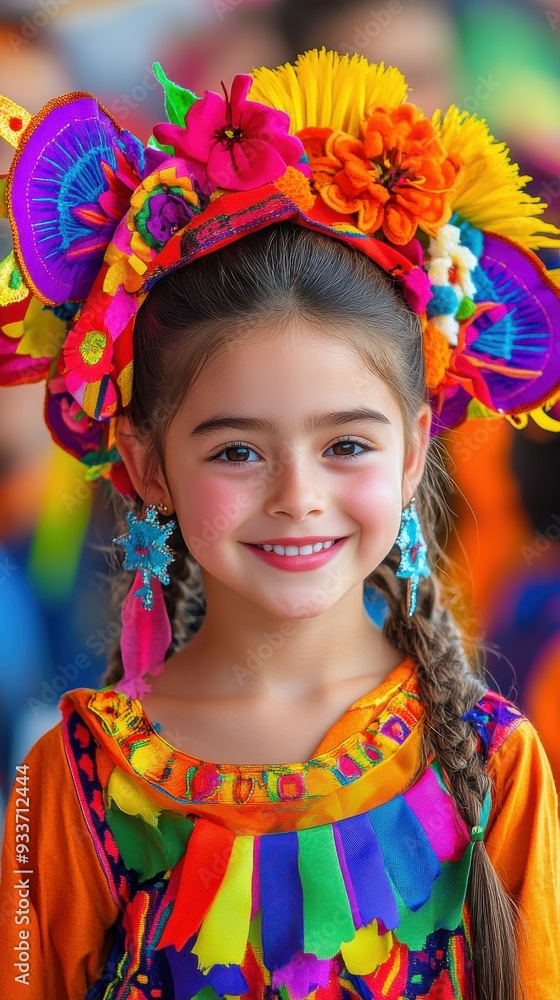 Festive Mexican Girl in Traditional Dress Festive Mexican Girl in Traditional Dress