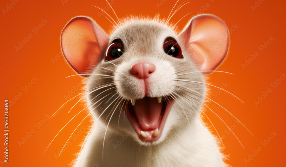 This is a closeup view of a rat displaying its mouth wide open, showcasing detailed features that make it unique and fascinating in its design This is a closeup view of a rat displaying its mouth wide open, showcasing detailed features that make it unique and fascinating in its design