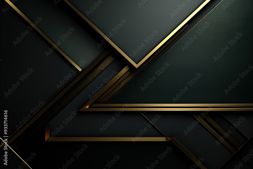 Abstract geometric background with black and gold elements. Abstract geometric background with black and gold elements.