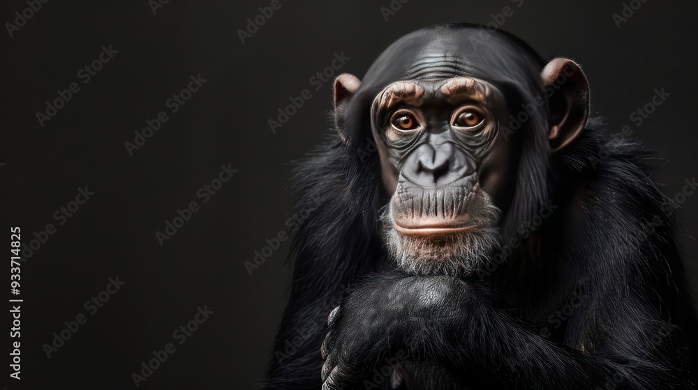 A monkey appears to be thinking, A monkey appears to be thinking,