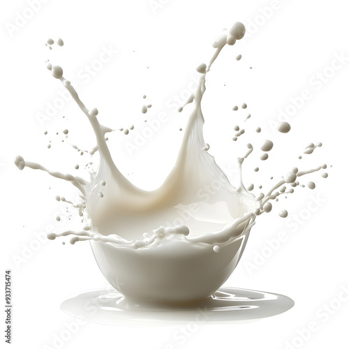 Milk Splash on Plain White background transparent png 