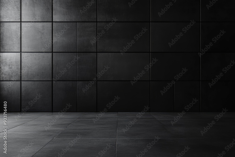 Dark Grey Tiled Wall and Floor with Sunlight Dark Grey Tiled Wall and Floor with Sunlight