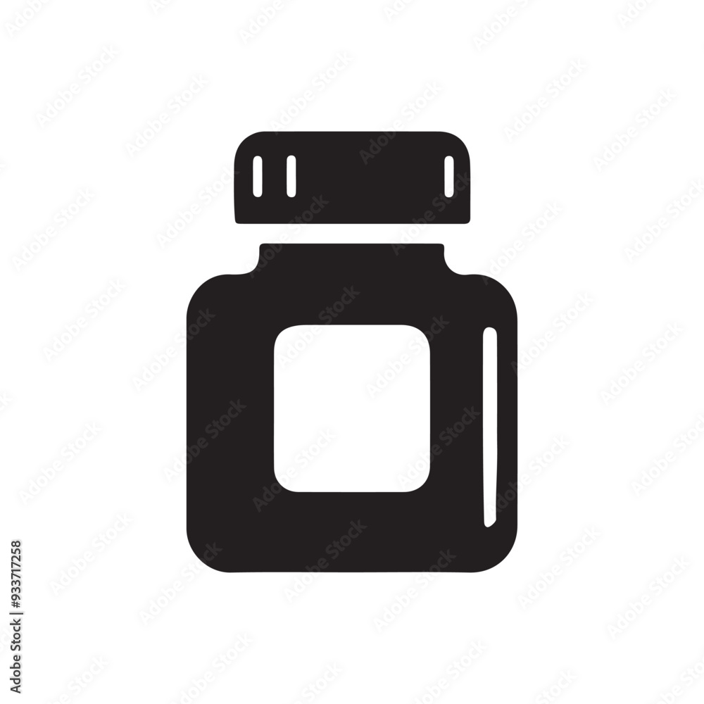 INK SILHOUETTE VECTOR , INK ICON ,MEDICINE BOTTLE INK SILHOUETTE VECTOR , INK ICON ,MEDICINE BOTTLE