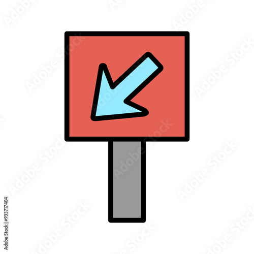 Diagonal Down-Left Arrow Vector Icon