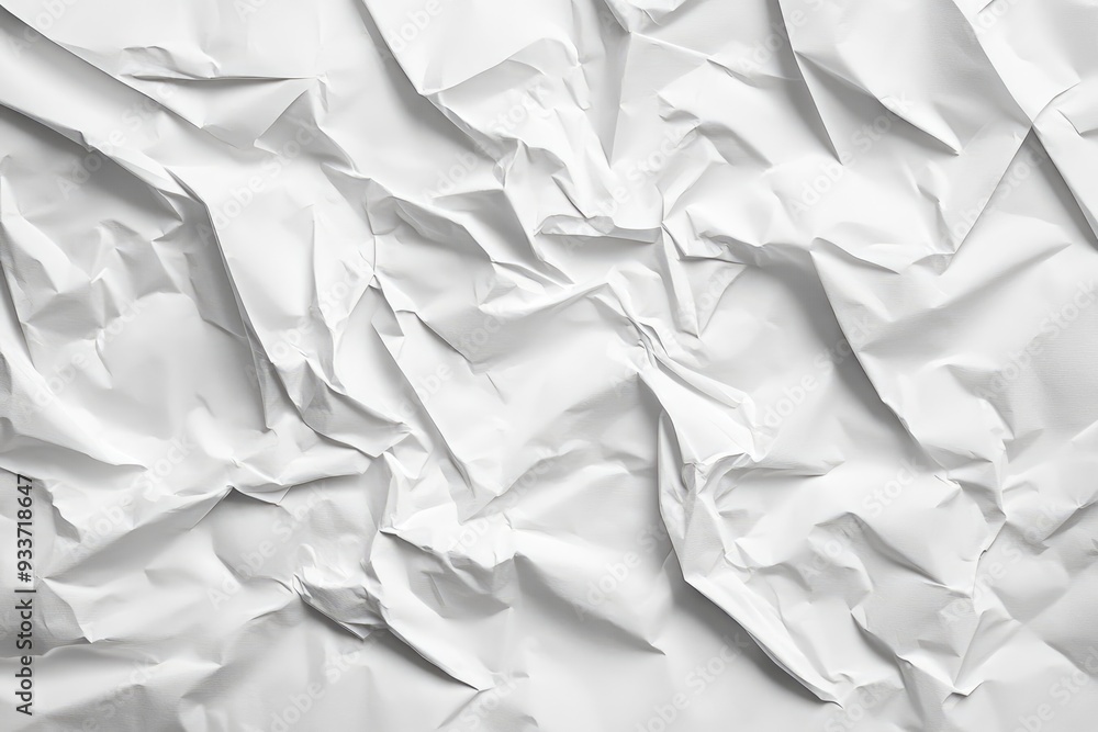 Fototapeta premium Crumpled White Paper Texture