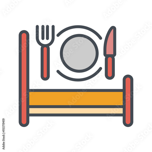 Breakfast in Bed Vector Icon