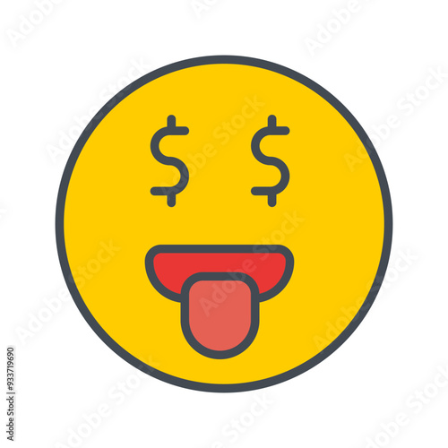 Money-Mouth Face Vector Icon