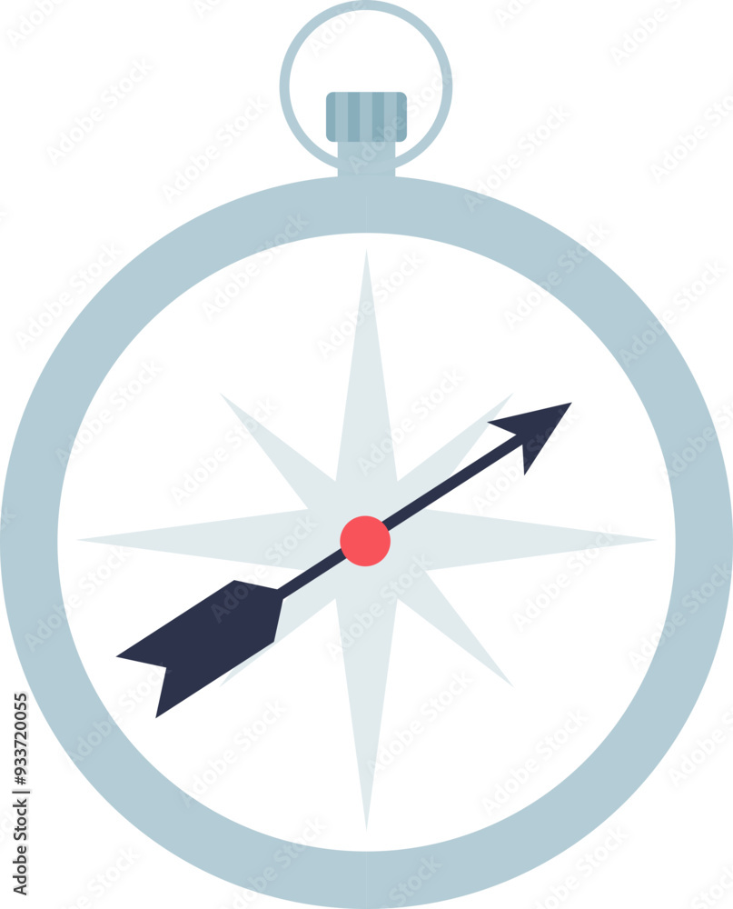 Simple compass illustration with a directional arrow, symbolizing navigation and guidance. Simple compass illustration with a directional arrow, symbolizing navigation and guidance.