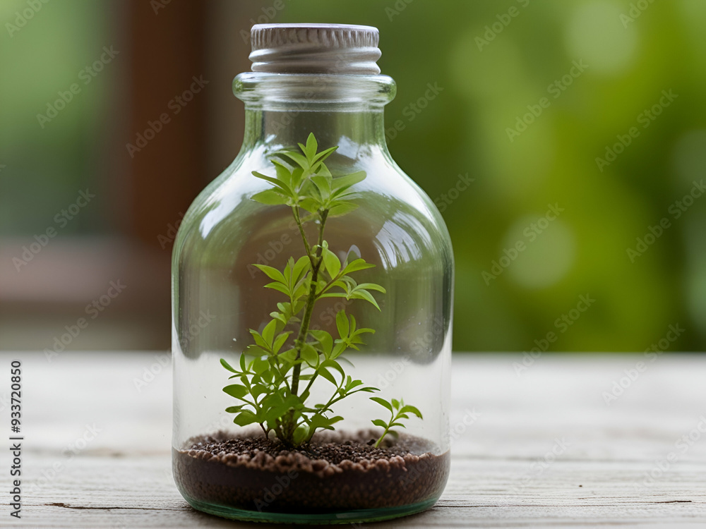 Plant a bottle garden, glass plant terrarium Plant a bottle garden, glass plant terrarium