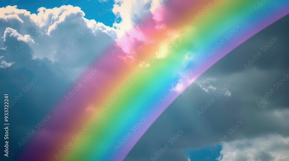 A double rainbow stretching across a vast sky, with the main rainbow bold and bright, and a fainter, more delicate second rainbow visible above it. A double rainbow stretching across a vast sky, with the main rainbow bold and bright, and a fainter, more delicate second rainbow visible above it.