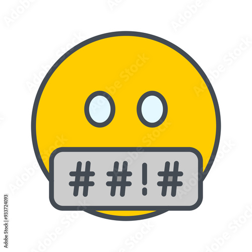 Face with Symbols on Mouth Vector Icon