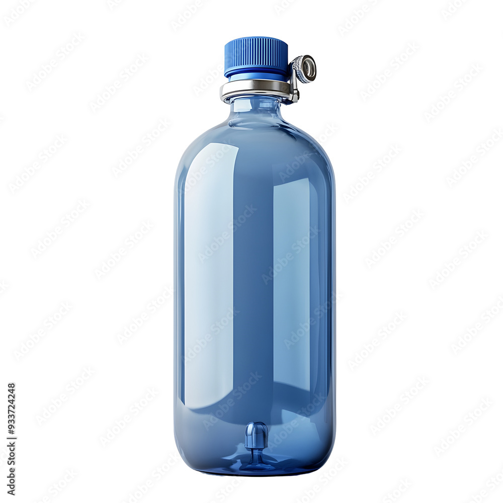 Photography of Transparent Blue Plastic Water Bottle on Plain White background transparent png Photography of Transparent Blue Plastic Water Bottle on Plain White background transparent png