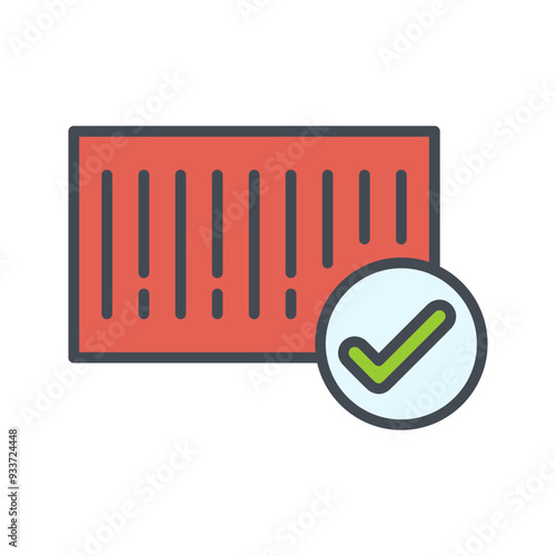 Barcode Check-in Vector Icon