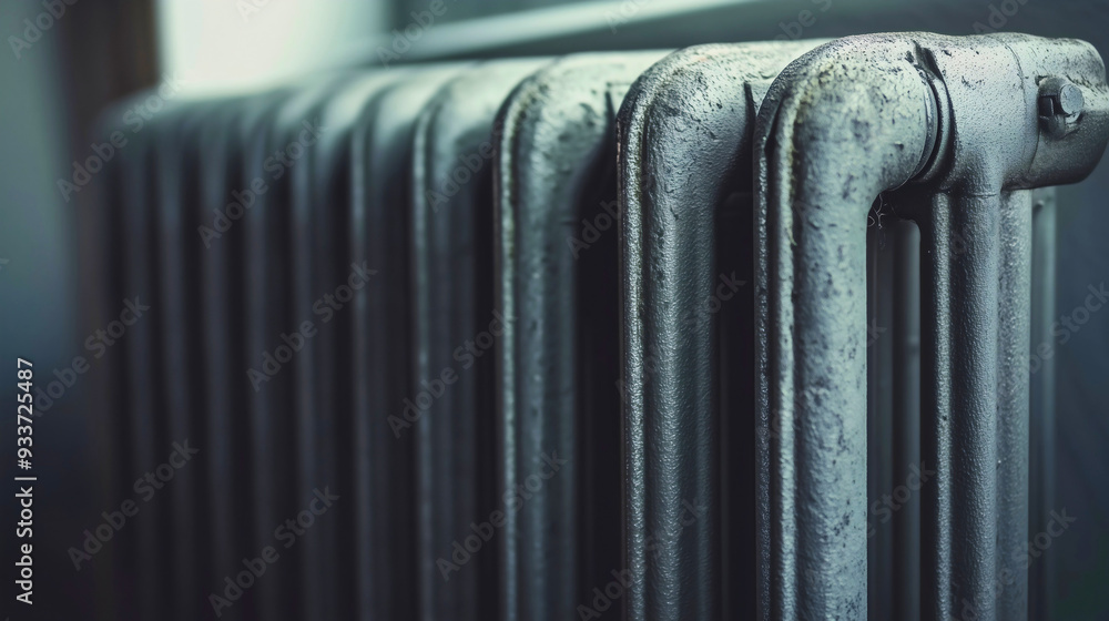 Old radiator installed in an old house, radiator that still works and provides warmth. Old radiator installed in an old house, radiator that still works and provides warmth.