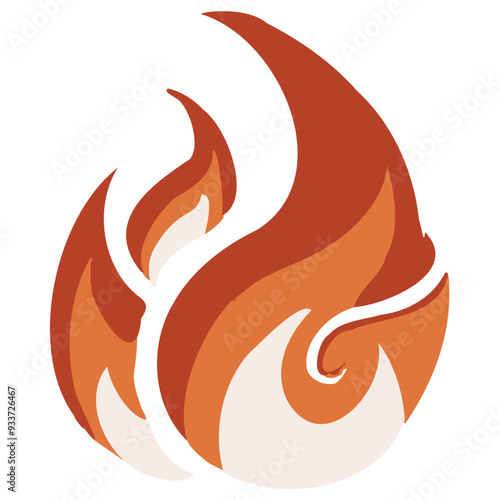 Fire logo made of 3 colors. Fire vector illustration. Flame to represent light, holy spirit, or simply illustrate heat. 
