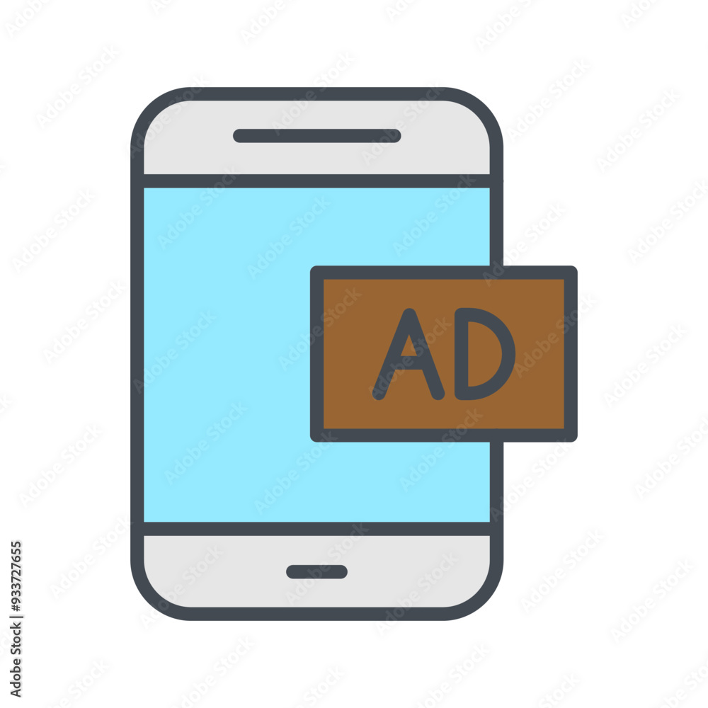 Mobile Advertising Vector Icon Mobile Advertising Vector Icon