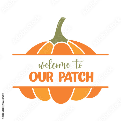 fall autumn typography design - groovy retro fall  lettering vector illustration - welcome to our patch kids sign vintage sublimation design