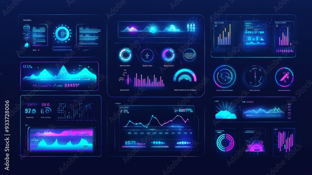 Temperature forecast and futuristic hud Temperature forecast and futuristic hud