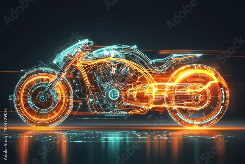 Wallpaper Mural Analyze and diagnose a motorbike with this HUD style infographic. Torontodigital.ca