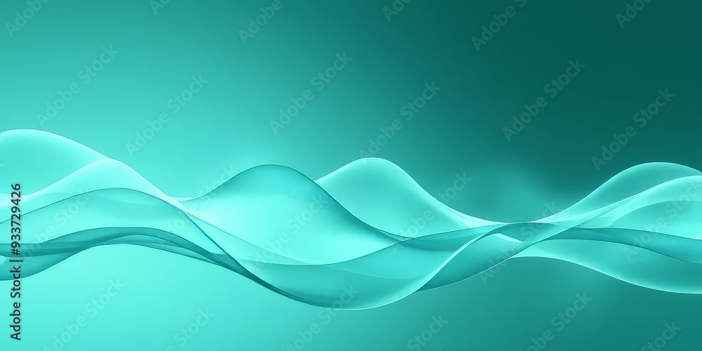Obraz premium Flowing Organic Shapes in Teal and Turquoise