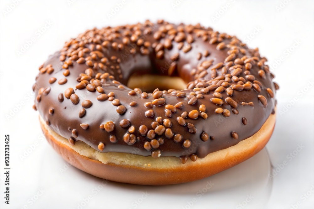 Chocolated glazed donut isolated on whitebackground Chocolated glazed donut isolated on whitebackground