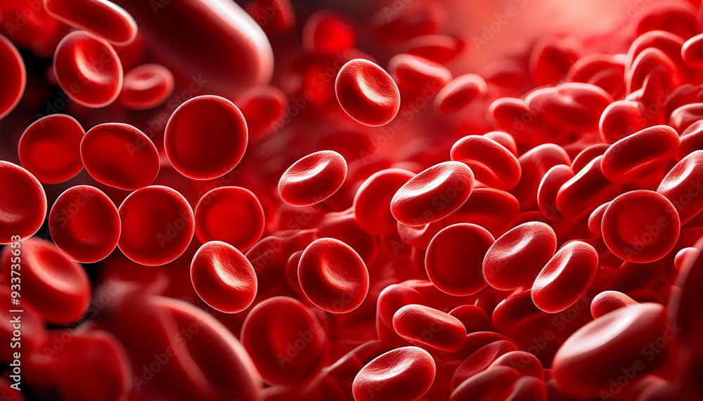 Red blood cells circulating in the blood vessels. Red blood cells circulating in the blood vessels.