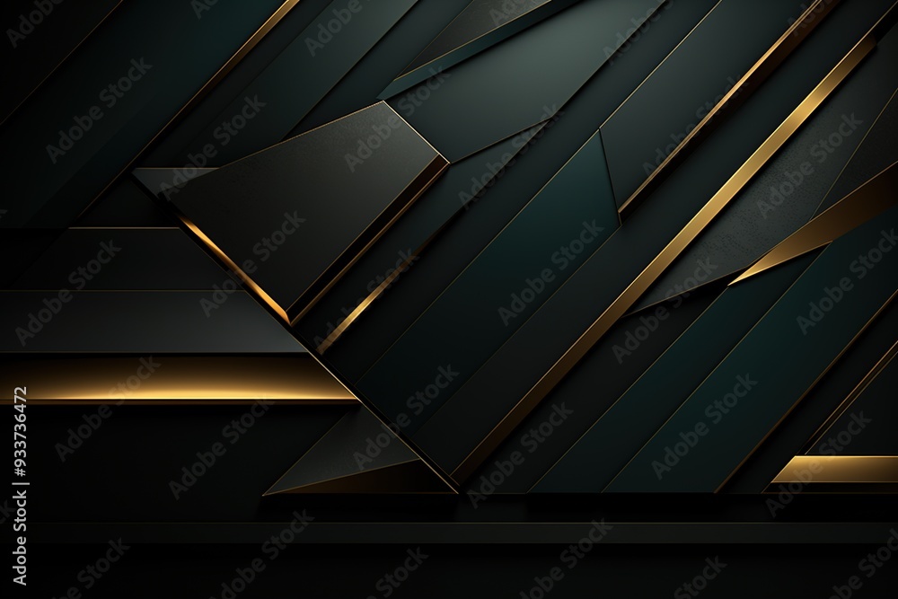 Abstract geometric background with black and gold shapes. Abstract geometric background with black and gold shapes.
