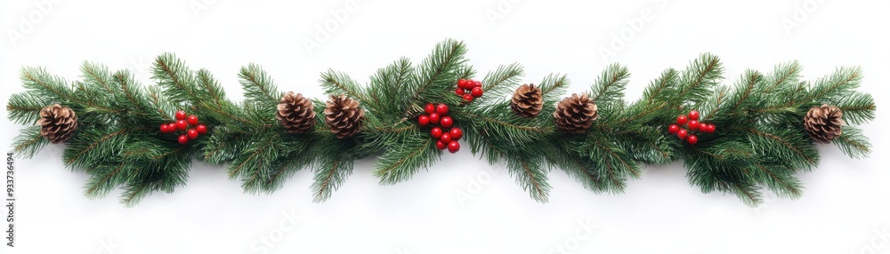 Festive Pine Garland with Berries and Pinecones Festive Pine Garland with Berries and Pinecones