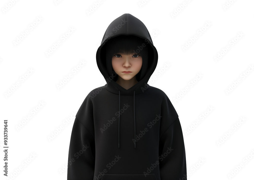 Man wearing dark color hoodie. Transparent background. Man wearing dark color hoodie. Transparent background.