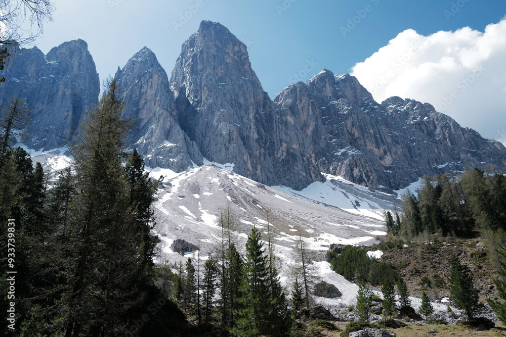 Fototapeta premium Natural landscape of Santa Maddalena view at Val di Funes, land of the pale mountains and beautiful valley in the Dolomites also one of UNESCO World Heritage site- South Tyrol, Italy